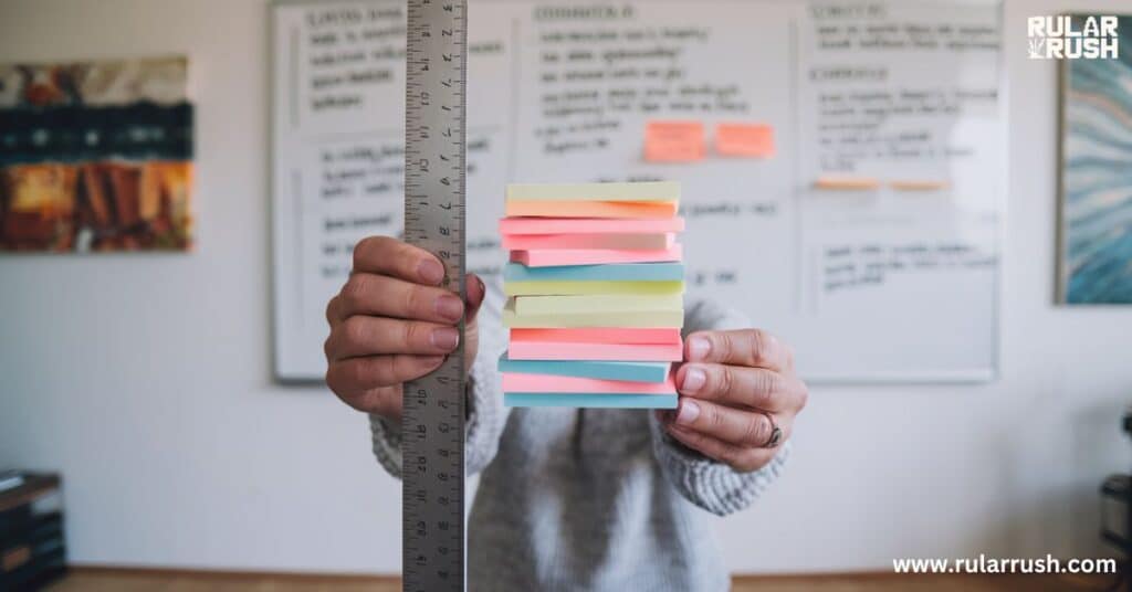 4. Sticky Note Stack: The Office Ruler