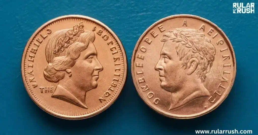 1. Two US Nickels Stacked Together