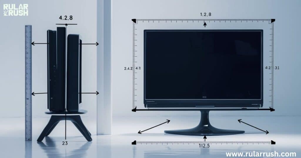 Dimensions with the TV Stand